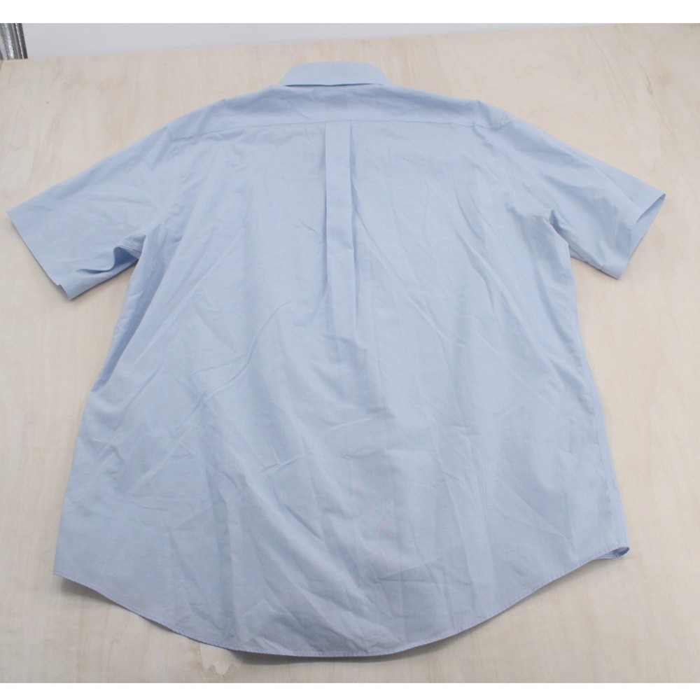 Classic Short Sleeve Button Down Shirt 17 Blue Non-Iron Madison Brooks Brothers - Picture 6 of 6